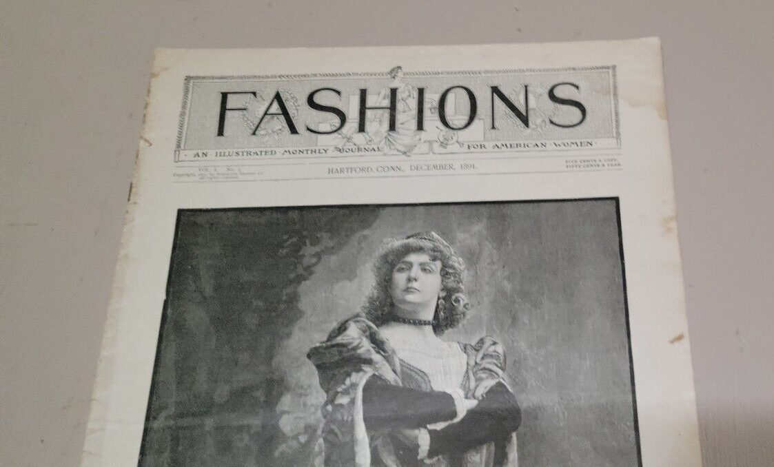 1891 FASHIONS. December Journal American Woman Paper Original Dress, Victorian