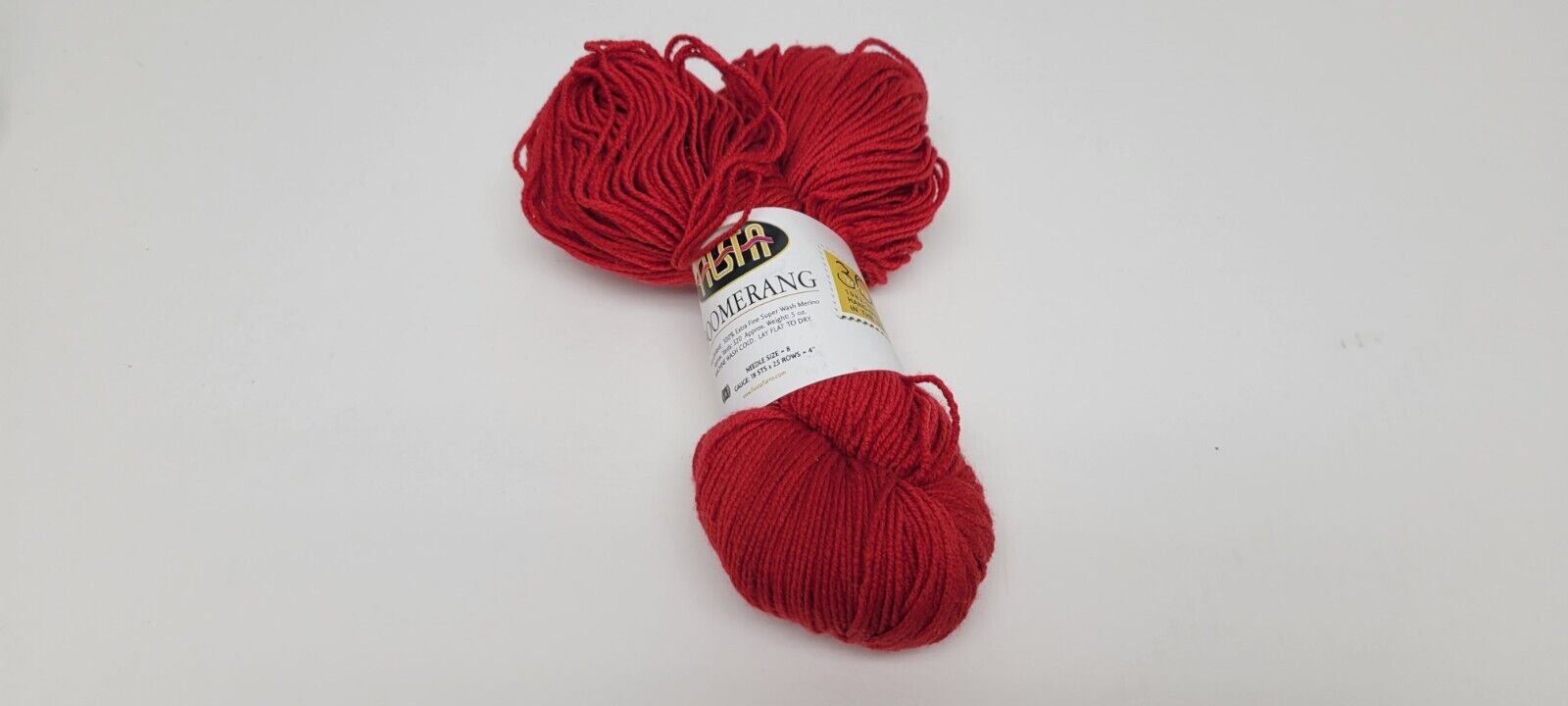 Red Fiesta Extra Fine Super Wash Merino Wool Skein Boomerang 320 Yards