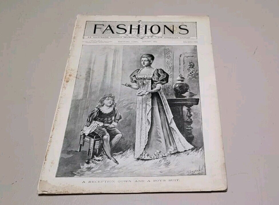 1893 FASHIONS. January Journal American Woman Paper Original Dress, Victorian