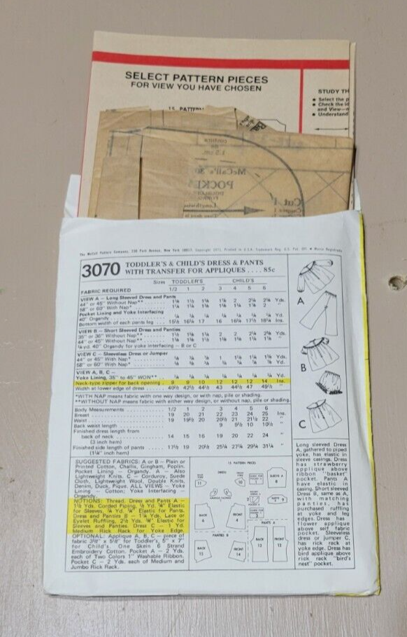 1950s Simplicity 3603 & McCalls 3070 Pattern UNCUT Toddler Child Dress Jumper