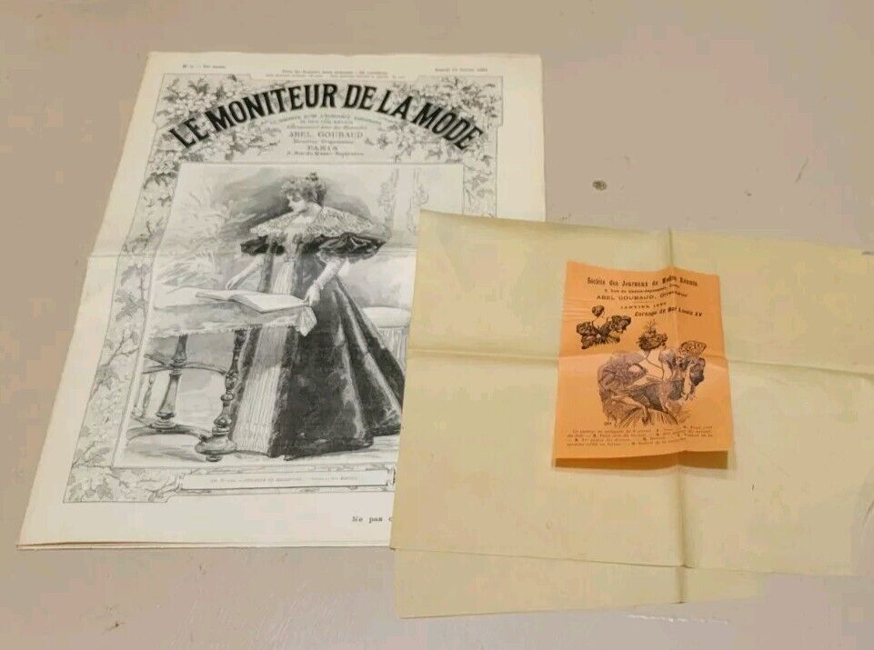 Rare 1896 Le Moniteur de la Mode January French Fashion Included Bodice Pattern