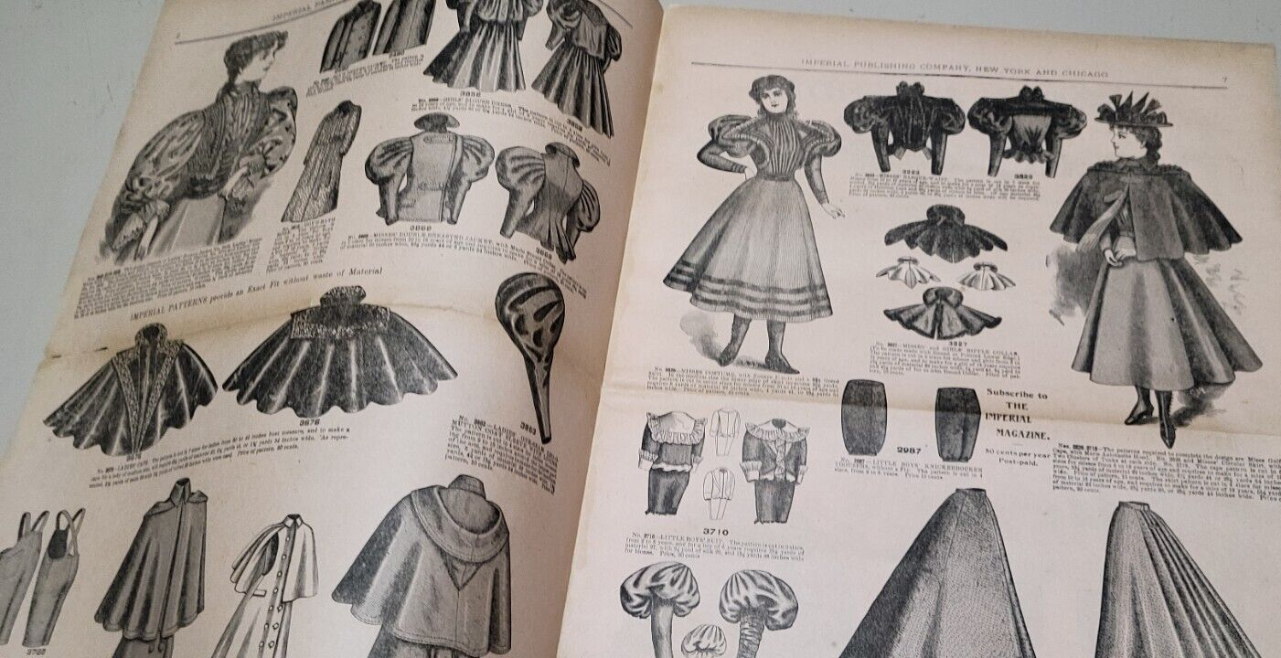 1896 Imperial Mode. November Chicago Paper Original Domestic Dress, Victorian