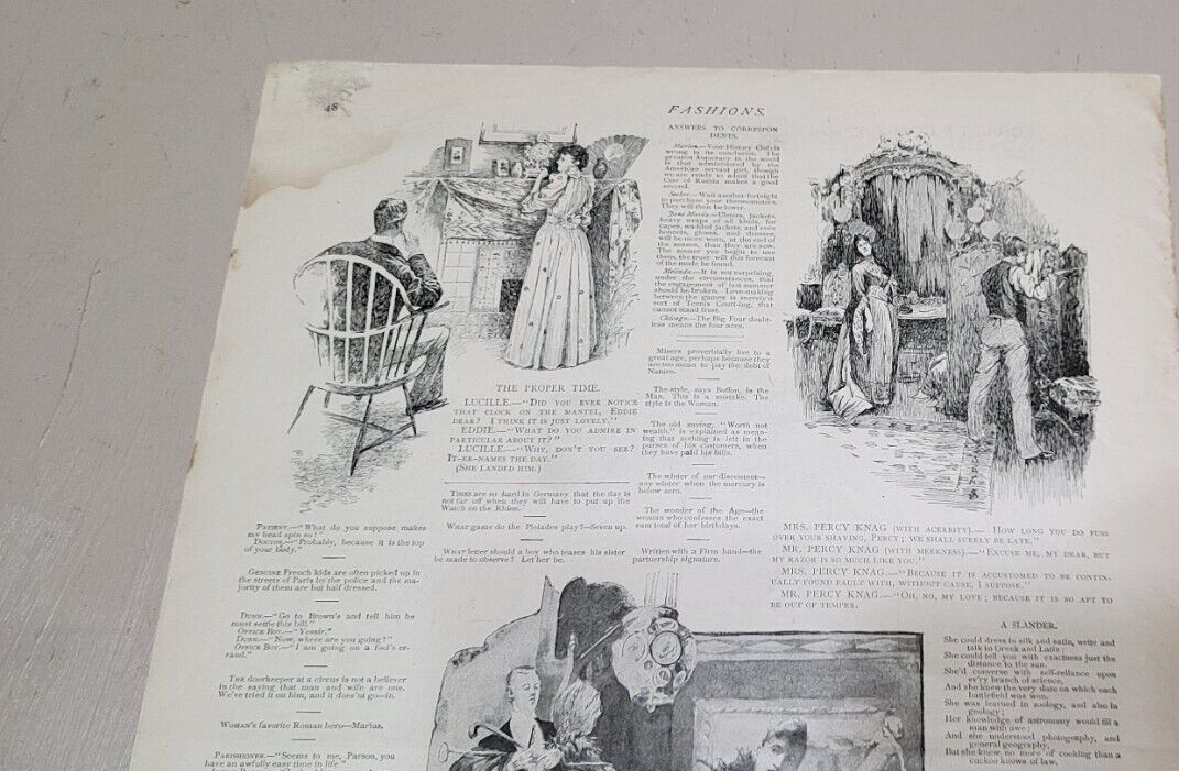 1891 FASHIONS. December Journal American Woman Paper Original Dress, Victorian