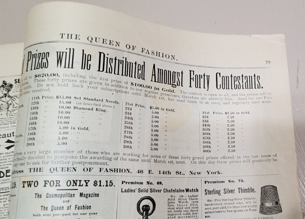 1896 Queen of Fashion McCalls January Ladies Journal New York Dress Patterns