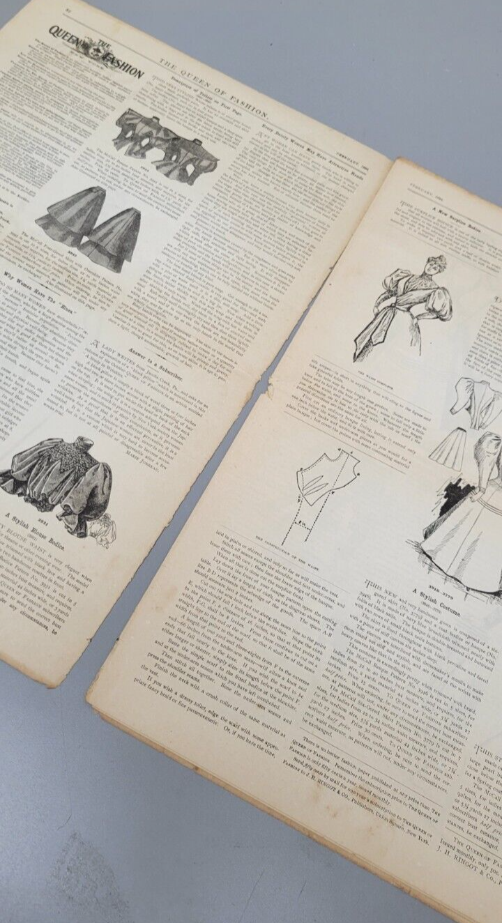 1894 Queen of Fashion Paper February. The McCalls Co. Original, Vol 21 No 6.