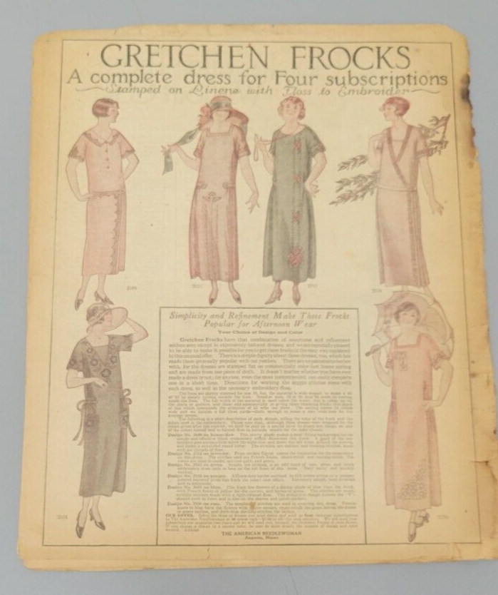 1925 The American Needlewoman July. Original. Craft Sew Crochet Fashion Magazine