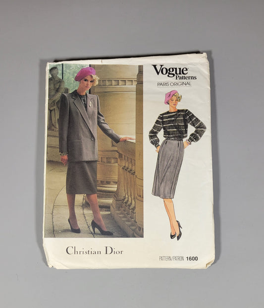 Vogue 1600 Christian Dior Sewing Pattern Paris 12 Dress Original CUT