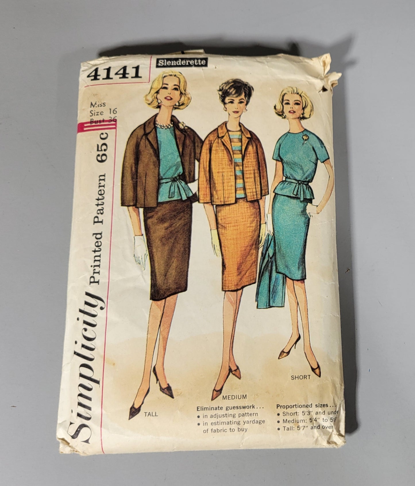 Simplicity 4141; ca. 1961. Miss Size 16 Bust 36.