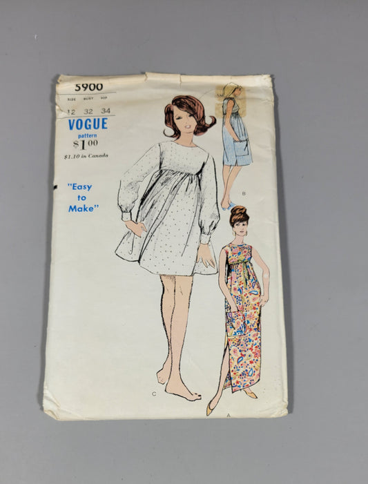 Vogue 5900 Sewing Printed Pattern Cut Size 12