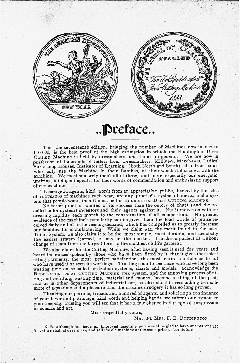 📥 The Buddington Dress Cutting Machine, Seventh Edition, 1893. E-book DOWNLOAD.