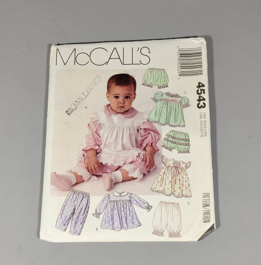 McCall's 4543 Pattern ca1989 Infant