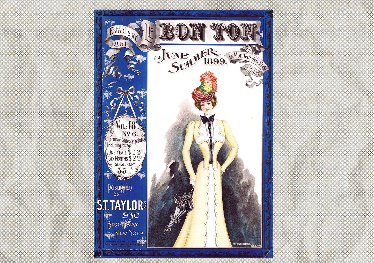 1899 Le Bon Ton Le Moniteur de la Mode United, June. Monthly Catalog. E-book DOWNLOAD, Vol 48 No 6.