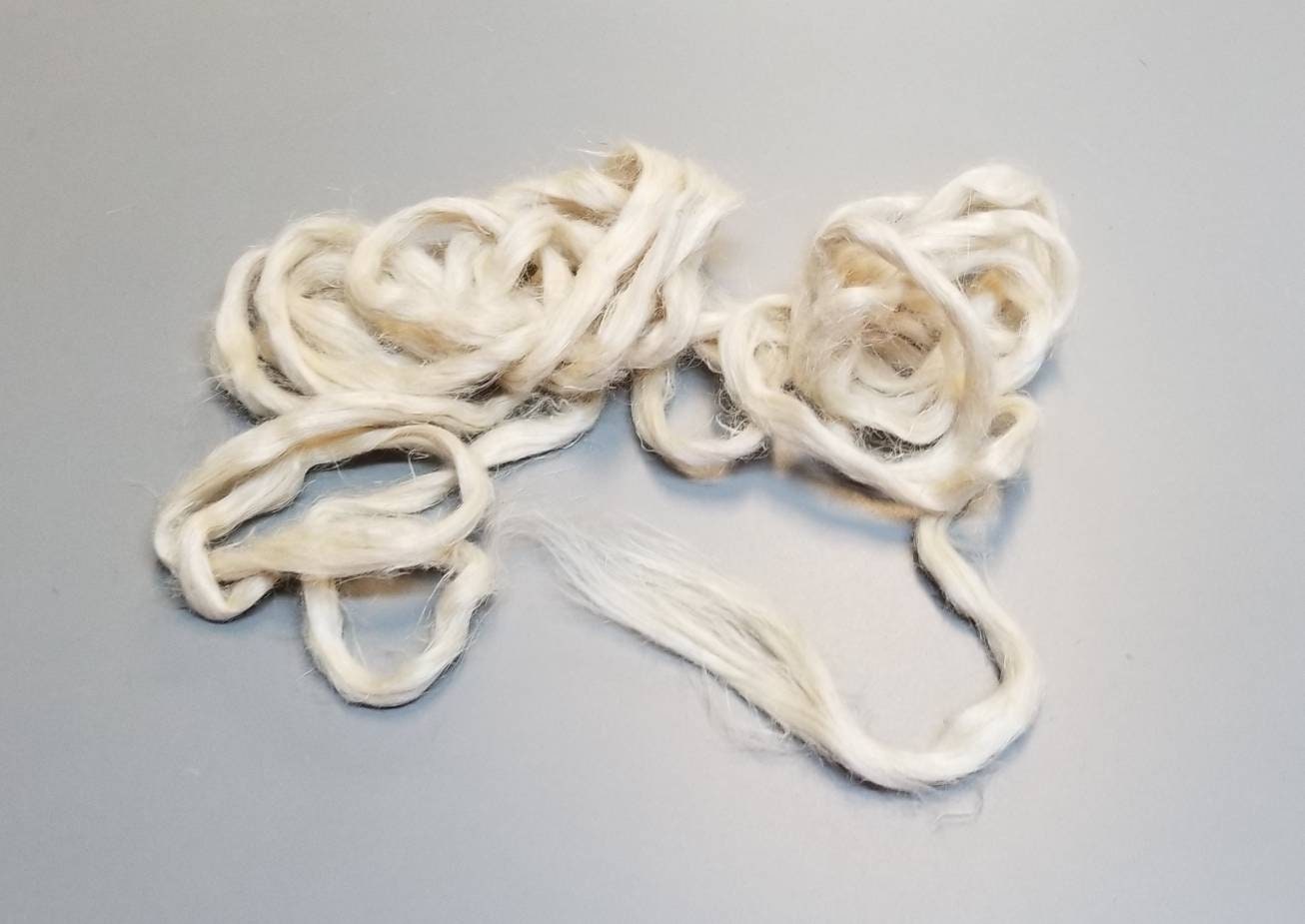 Hemp Fiber Sliver Undyed Top Roving. Bleached Degummed. Great for Spinning, Knitting, Weaving, and Dyeing