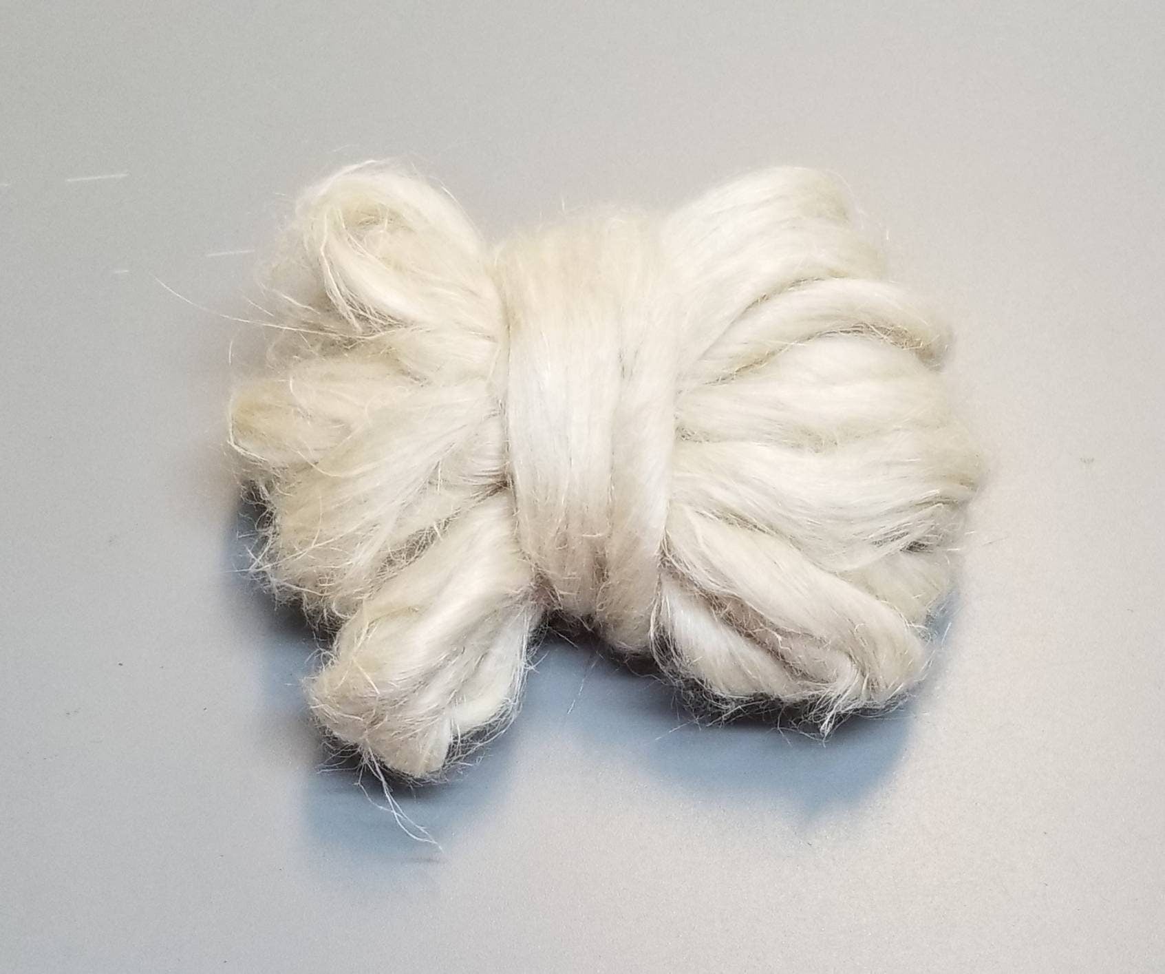 Hemp Fiber Sliver Undyed Top Roving. Bleached Degummed. Great for Spinning, Knitting, Weaving, and Dyeing