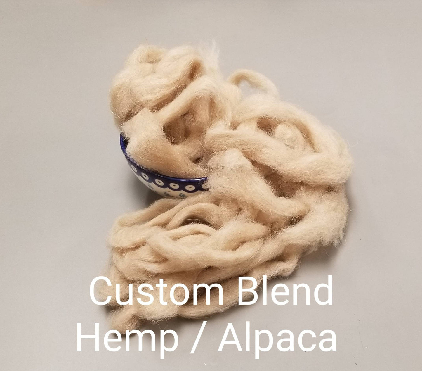 2 oz Hemp / Alpaca Custom Blend Fiber Sliver, Light Brown Card Roving, Natural Fibers, Great for Fiber Arts, Spinning, Felting, and Knitting