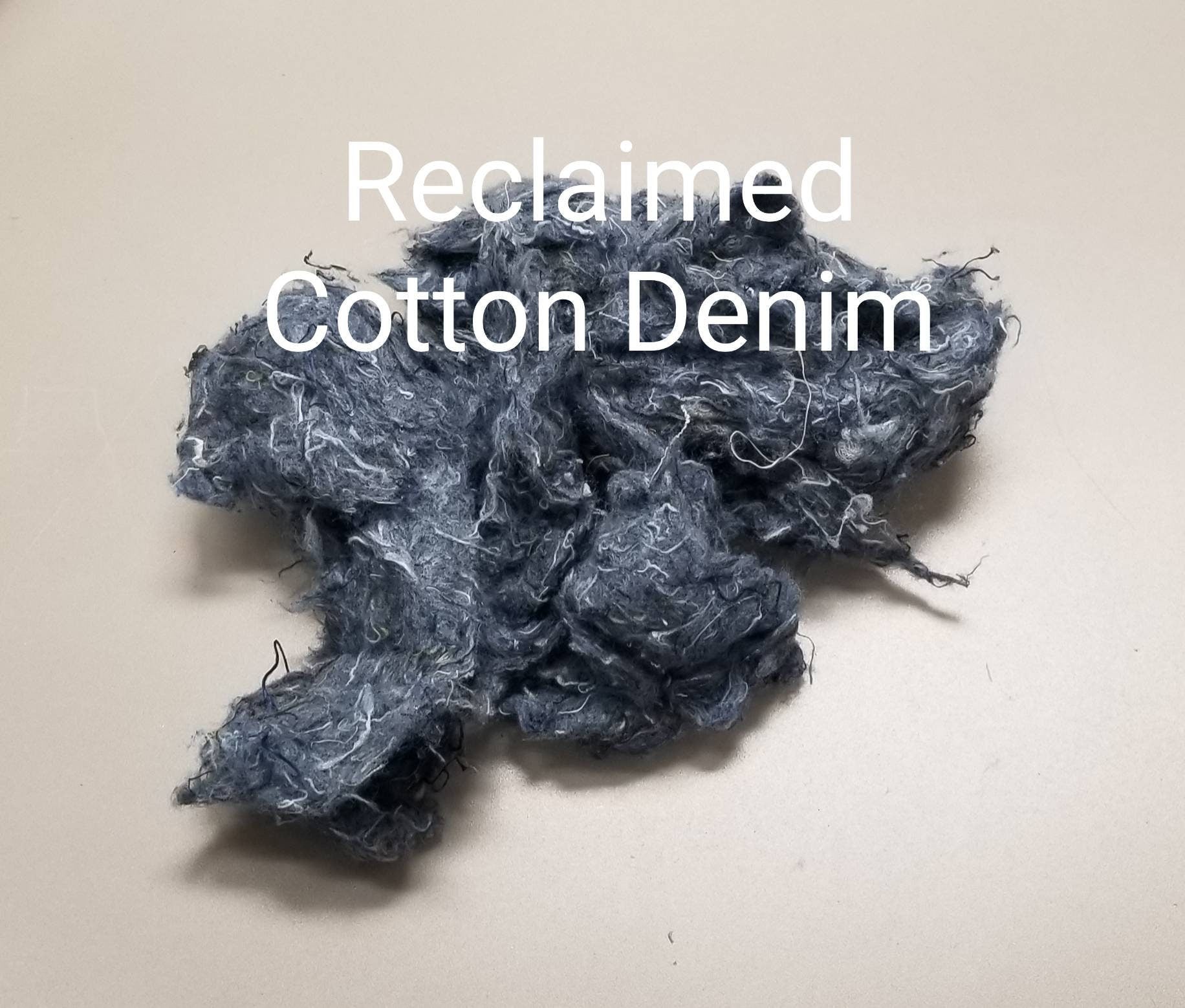 Cotton Shoddy Reclaimed Blue Cotton Fiber, Denim Jeans Upcycled into Cotton Fiber, Great for Your Next Spinning Project.