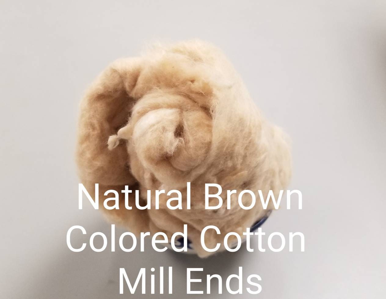 2 oz Mill End Cotton Fiber Batt, Natural Light Brown Color (Mostly). Great Gift Idea for Spinner, Weaver and Fiber Artist