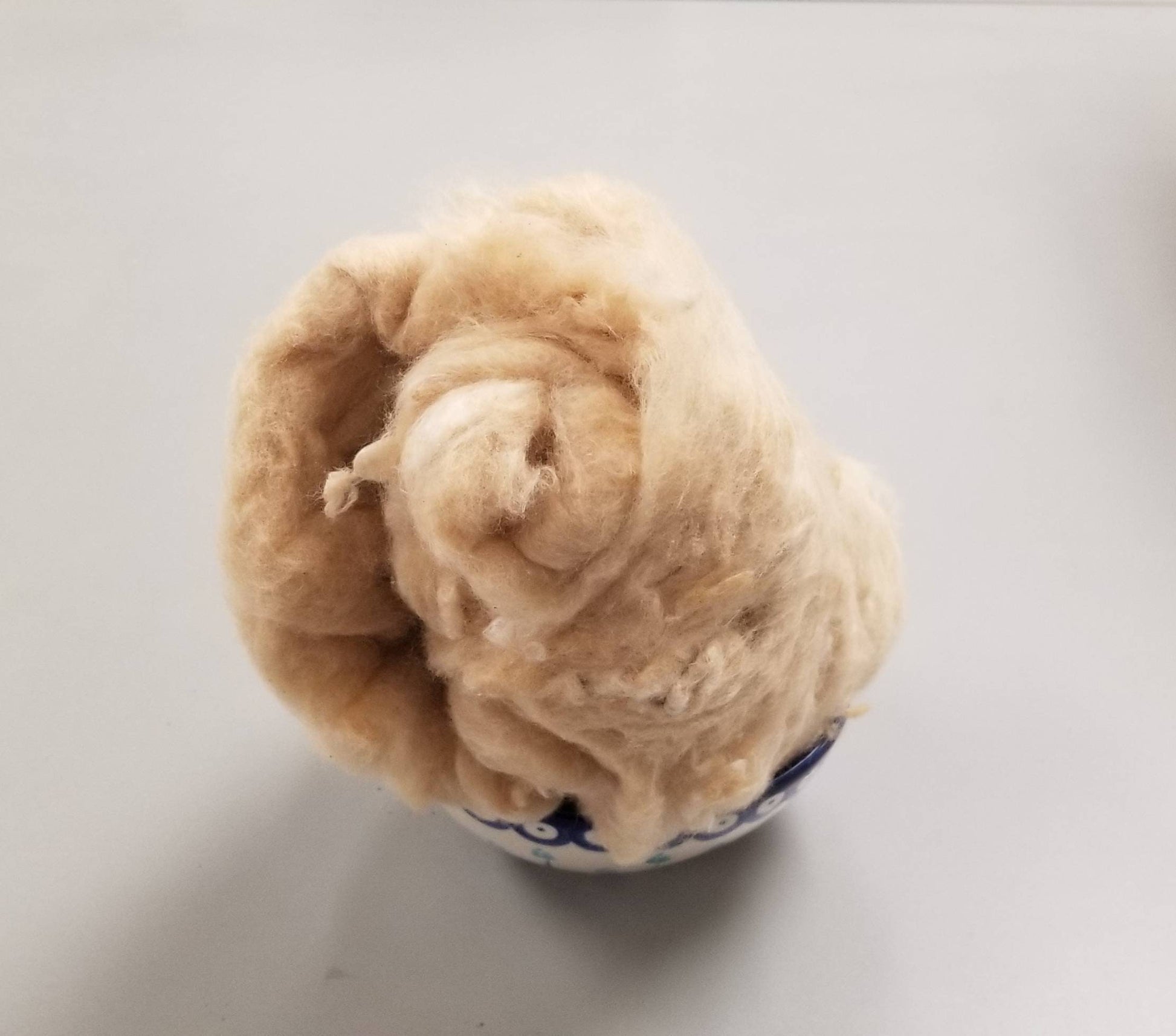 2 oz Mill End Cotton Fiber Batt, Natural Light Brown Color (Mostly). Great Gift Idea for Spinner, Weaver and Fiber Artist