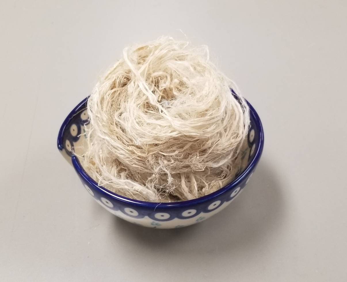 Hemp Long Fiber, 2 oz, Himalayan Mountain Hemp Bleached. 100% Raw Vegetable. Great for Basketry, Carding, Knitting, Weaving, Fiber Arts!