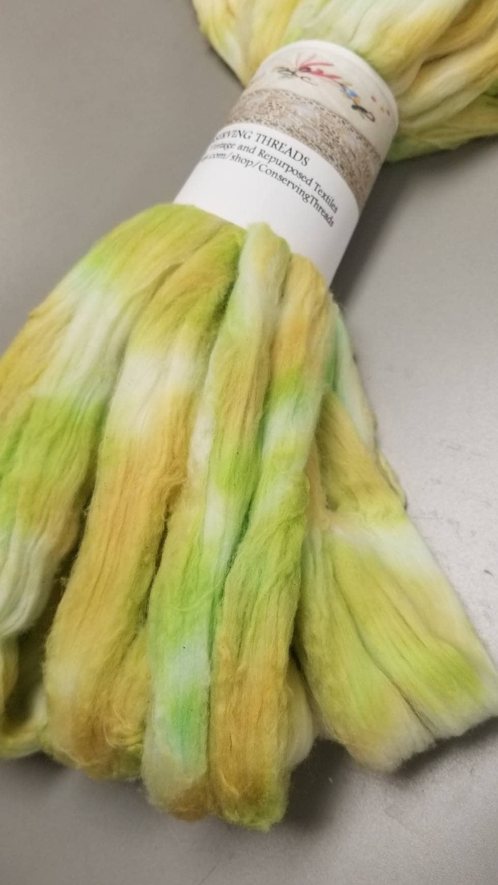 Cotton, 1/2 oz (0.5 ounce) Dyed Acala Cotton Sliver, Hand Dyed in Green and Tan Colors. Spin Cotton!!! Crafts and Fiber Arts