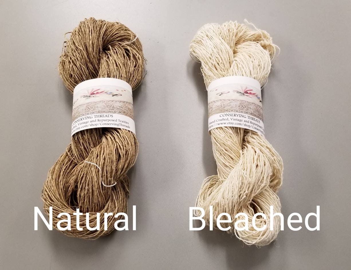 100% Hemp Yarn - Hand Spun Skein. Natural. Great for Kitting, Crochet, Weaving, Craft, Fiber Arts. 100 grams.