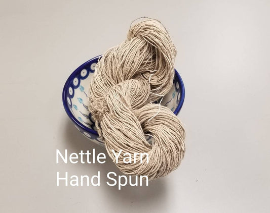 Nettle Yarn, Hand Spun Skein, Natural Fiber, Great for Kitting, Crochet, Weaving, Craft, and Fiber Arts