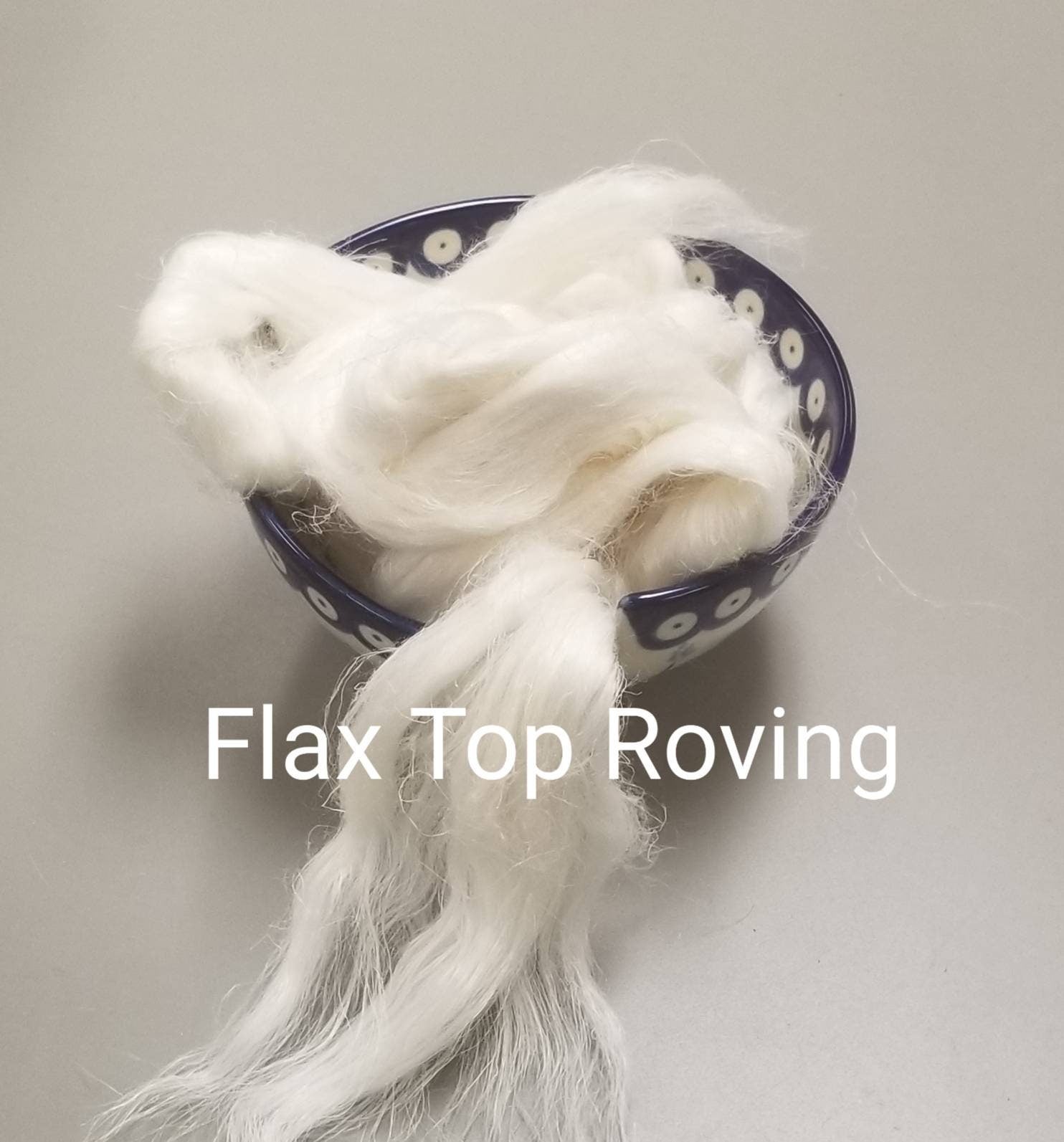 Flax Fiber. 4 oz Sliver Top Roving. Bleached White. Great for Dyeing, Spinning, Knitting, Weaving, Felting and Doll Making.