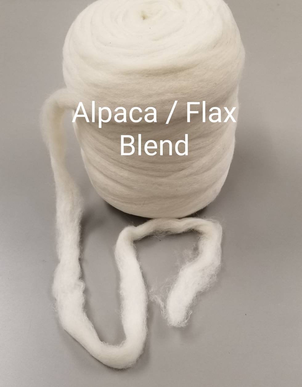 Flax / Alpaca Custom Blend. Sliver. White Roving. 20/80