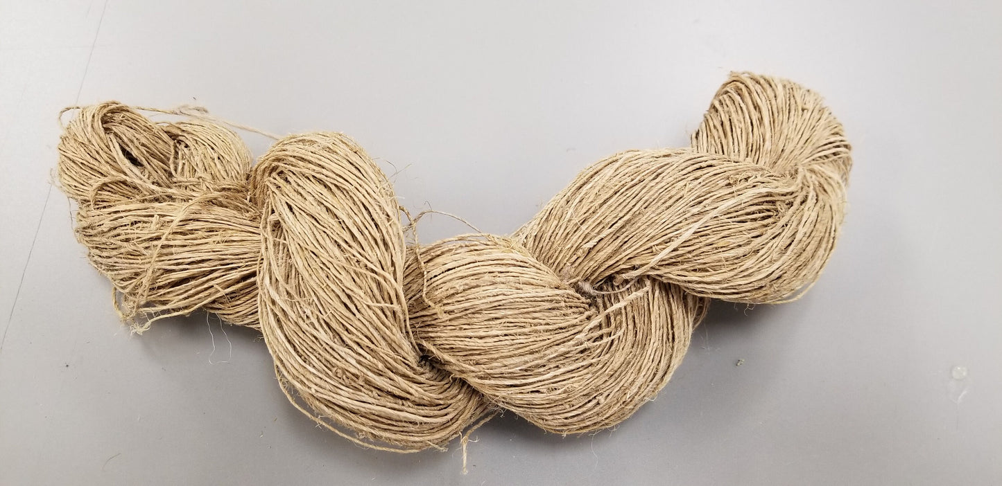 Hemp Yarn, 6 Ounce, Hand-Spun Skein, Natural, Great for Kitting, Basketry, Crochet, Weaving, Craft, and Fiber Arts