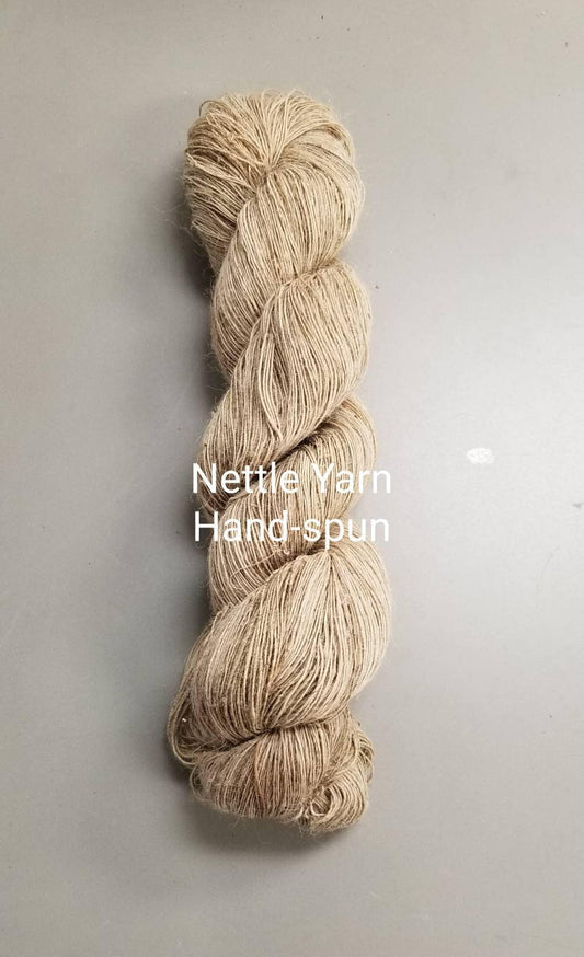 Nettle Yarn, 1 pounds, Hand-Spun Skein, Natural, Sold by Ounce, Himalayan Crafts, Great for Kitting, Crochet, Weaving, Craft, Basketry