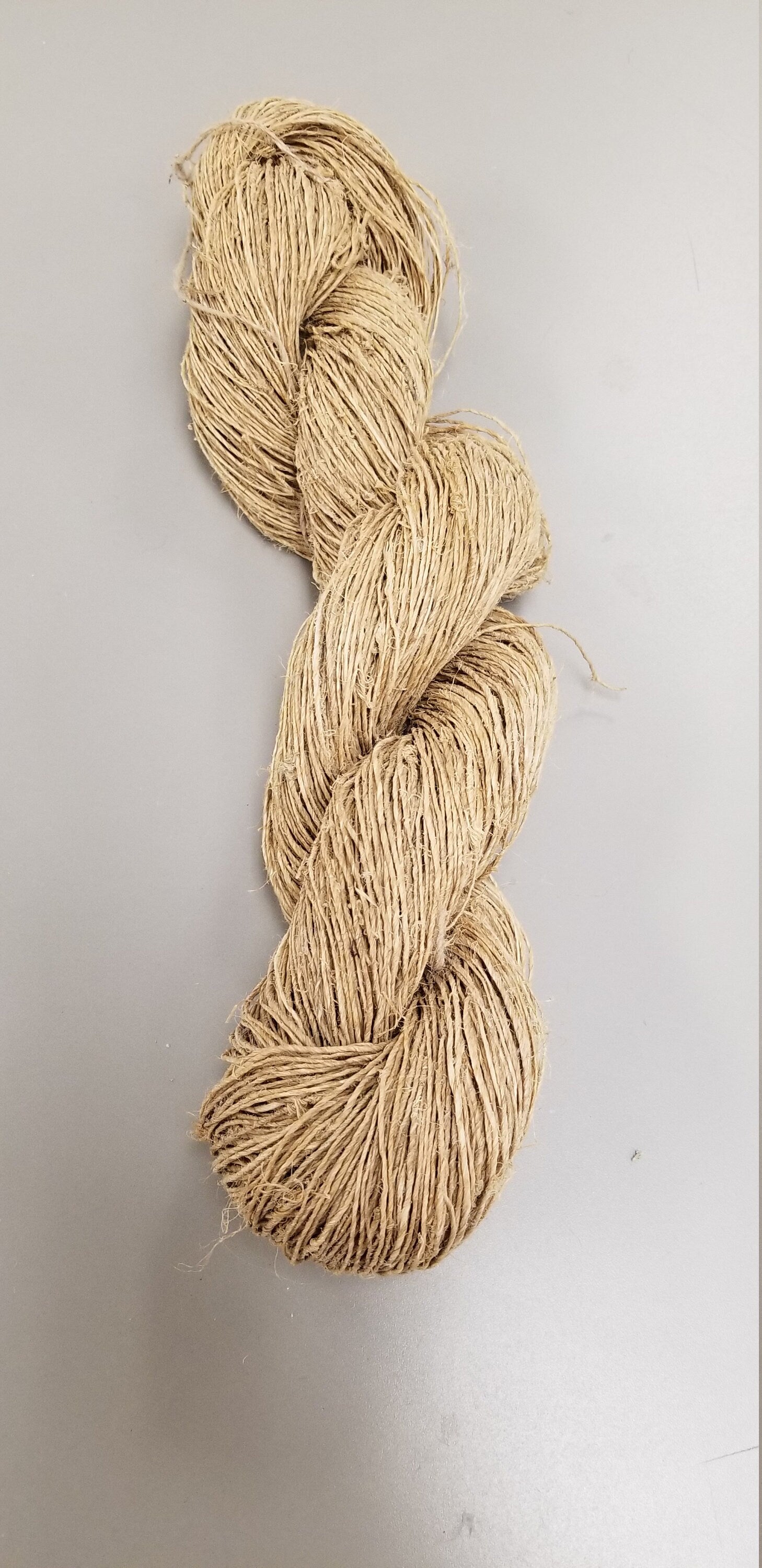 Hemp Yarn, 6 Ounce, Hand-Spun Skein, Natural, Great for Kitting, Basketry, Crochet, Weaving, Craft, and Fiber Arts