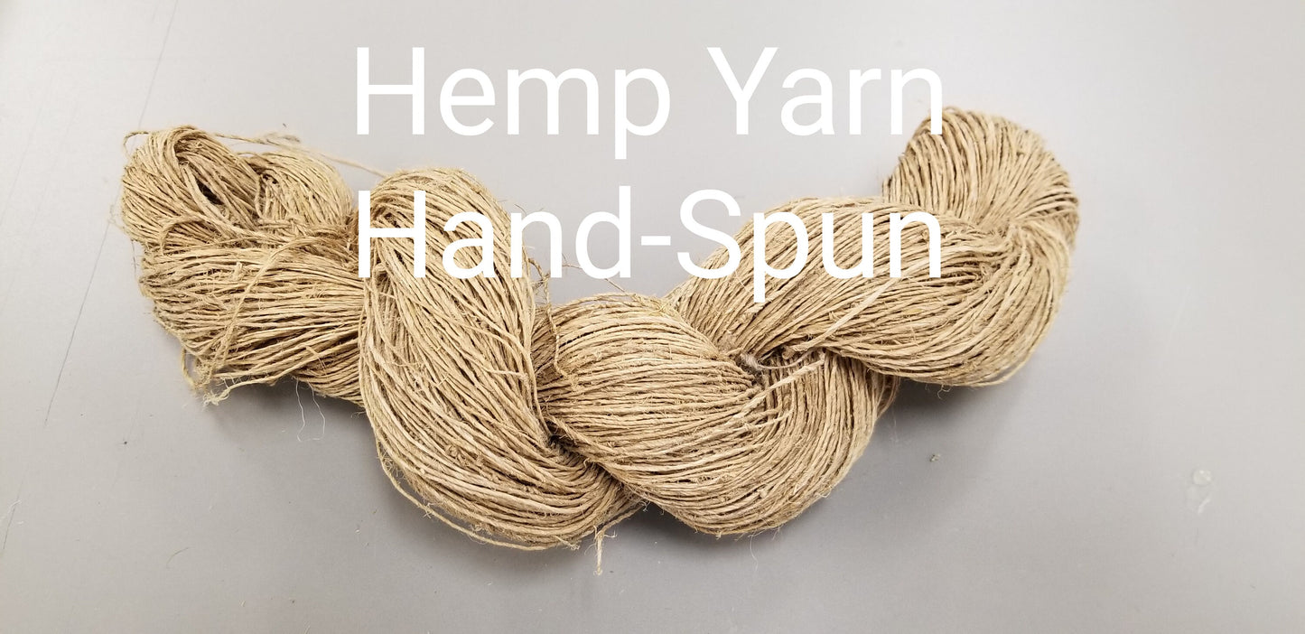 Hemp Yarn, 6 Ounce, Hand-Spun Skein, Natural, Great for Kitting, Basketry, Crochet, Weaving, Craft, and Fiber Arts