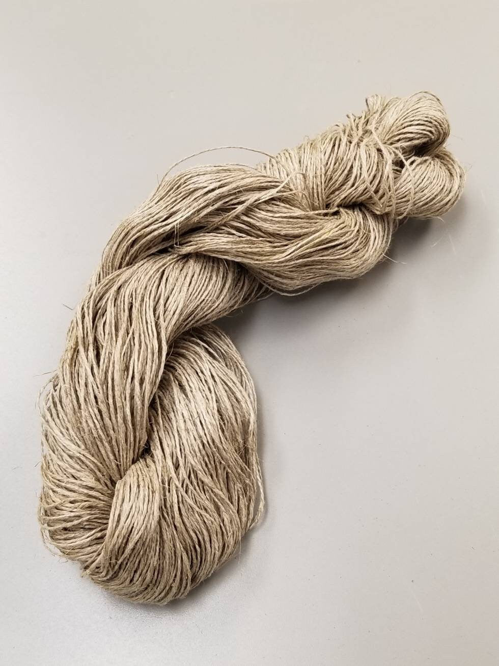 Linen Yarn Machine Spun 10/2 Natural. 3.5 oz Skein. Great for Weaving, Sewing, Rug Making, Kitting, Crochet, Fiber Arts and So Much More