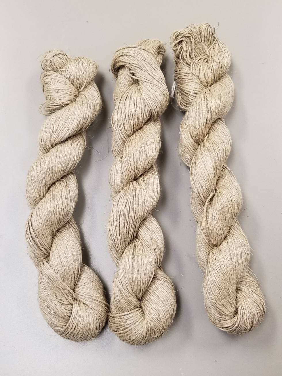 Linen Yarn Machine Spun 10/2 Natural. 3.5 oz Skein. Great for Weaving, Sewing, Rug Making, Kitting, Crochet, Fiber Arts and So Much More