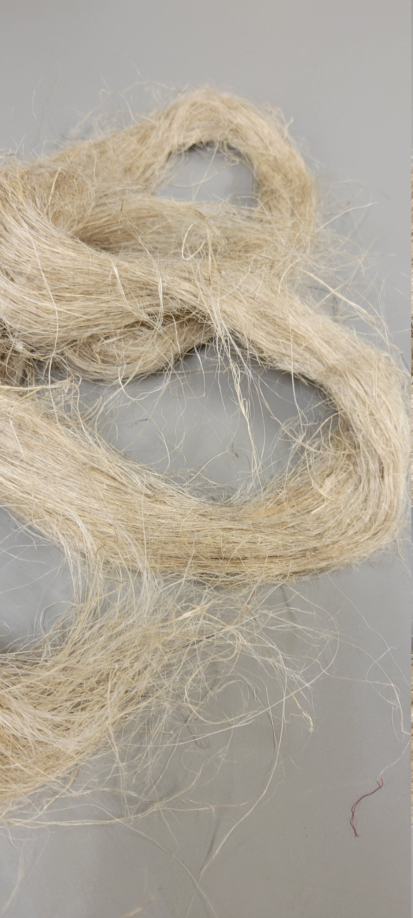 Hemp Fiber Bundle, Semi-Combed Card Sliver, "Hand of Hemp", 3.5 oz, 100% Vegetable Fiber, Great for Basketry, Knitting, Weaving, Fiber Arts