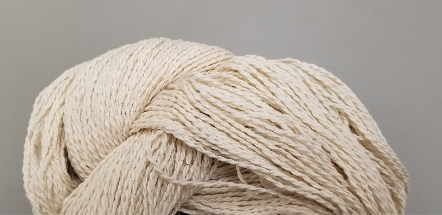 Cotton/Linen Blend Yarn "Monticello Collection" from Cestari Yarns. 75 Cotton / 25 Flax. Natural Fingering Weight.