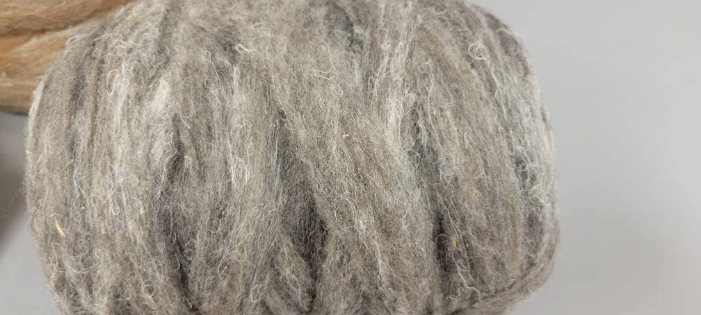 Hemp, Alpaca and Wool Fiber - Custom Blend Pin Draft Roving (20/50/30) Light, Medium, Dark Colors. Great for Weaving, Fiber Arts, Knitting