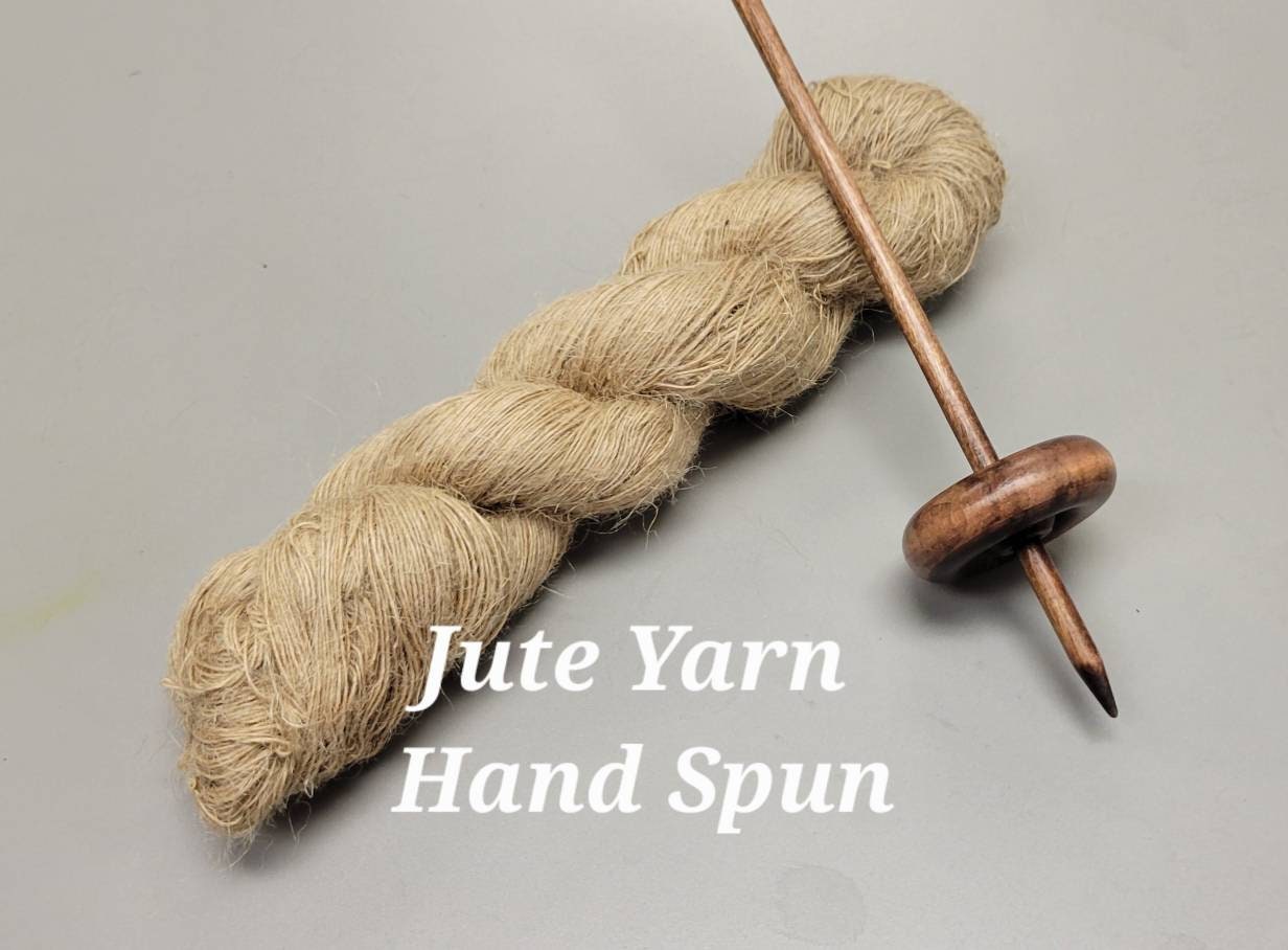 Jute Yarn Skein. Machine Spun. Bast Fiber. Natural. Approximately 450 yards.