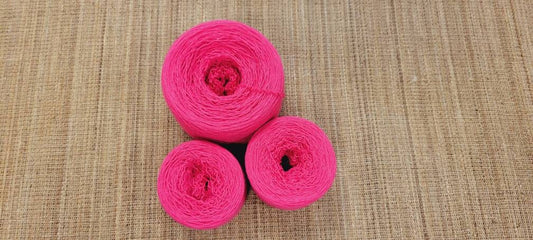 Reclaimed Cotton Hot Pink Thread. Repurposed Recycled Sweater Yarn. Thread or Lace Weight. Great for Upcycle Projects.