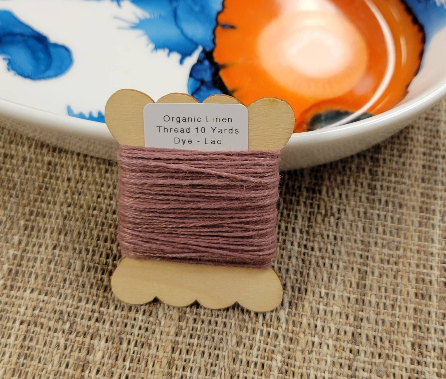 Mauve Colored Thread - 10 Yards Linen Yarn Nature Grown, Dyed with Lac. Slow Stitch, Embroidery, Stitching, Sewing or Thread Work