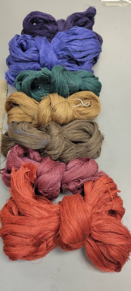 Reclaimed Linen Thread Bundles - Upcycled From Dress Fabric Industry. Various Colors.