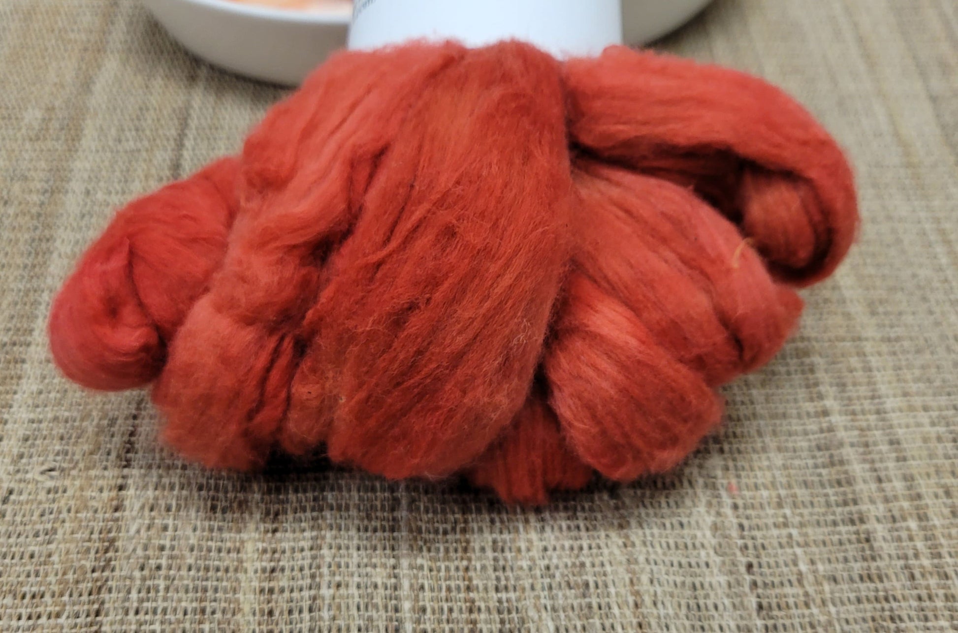 Cotton Sliver, 1/2 oz (0.5 ounce), Red Acala Cotton Sliver, Hand Dyed. Spin Cotton!!! Crafts and Fiber Arts