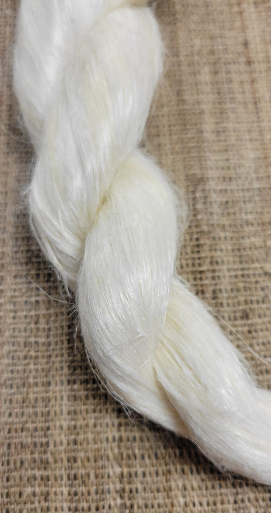 Flax Strick, Bleached Bast Fiber, Great for Spinning, Weaving, Fiber Crafts, Doll Making and Crafts. Approx. 2.5 oz Medium Coarseness