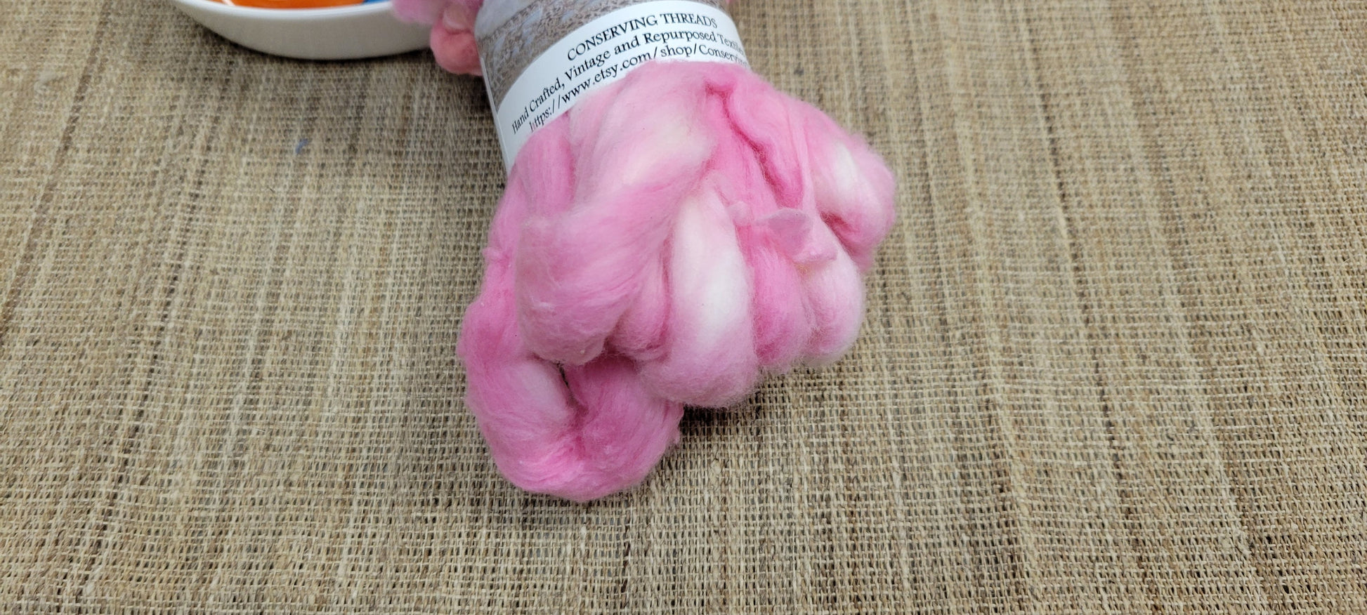 Cotton Sliver, 1/2 oz (0.5 ounce), Pink Acala Cotton Sliver, Hand Dyed. Spin Cotton!!! Crafts and Fiber Arts