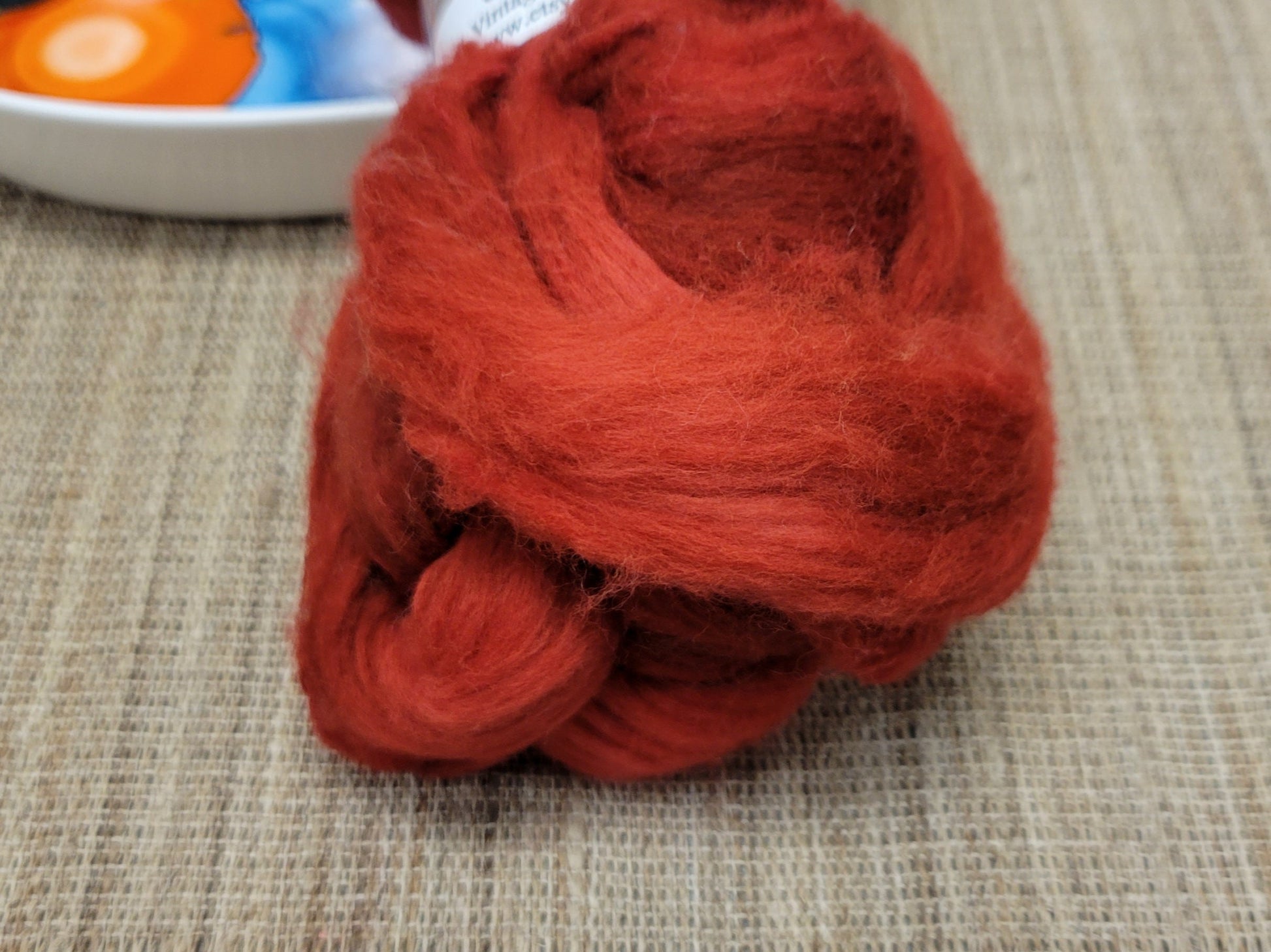 Cotton Sliver, 1/2 oz (0.5 ounce), Red (Dark Rust) Acala Cotton Sliver, Hand Dyed. Spin Cotton!!! Crafts and Fiber Arts