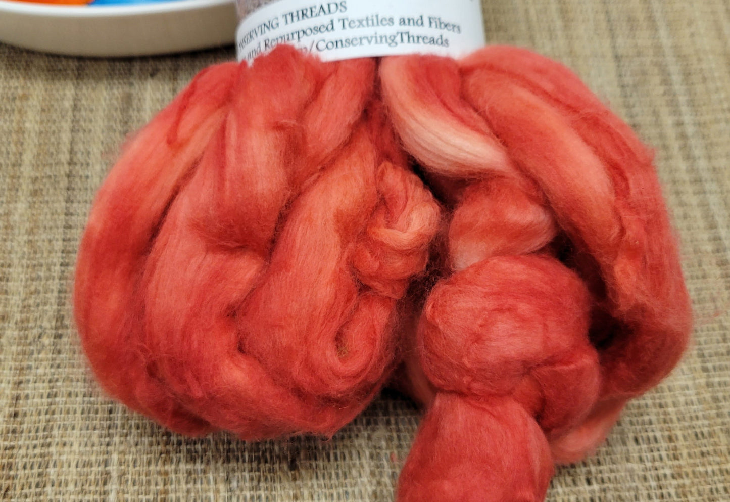 Cotton Sliver, 1/2 oz (0.5 ounce), Red Acala Cotton Sliver, Hand Dyed. Spin Cotton!!! Crafts and Fiber Arts