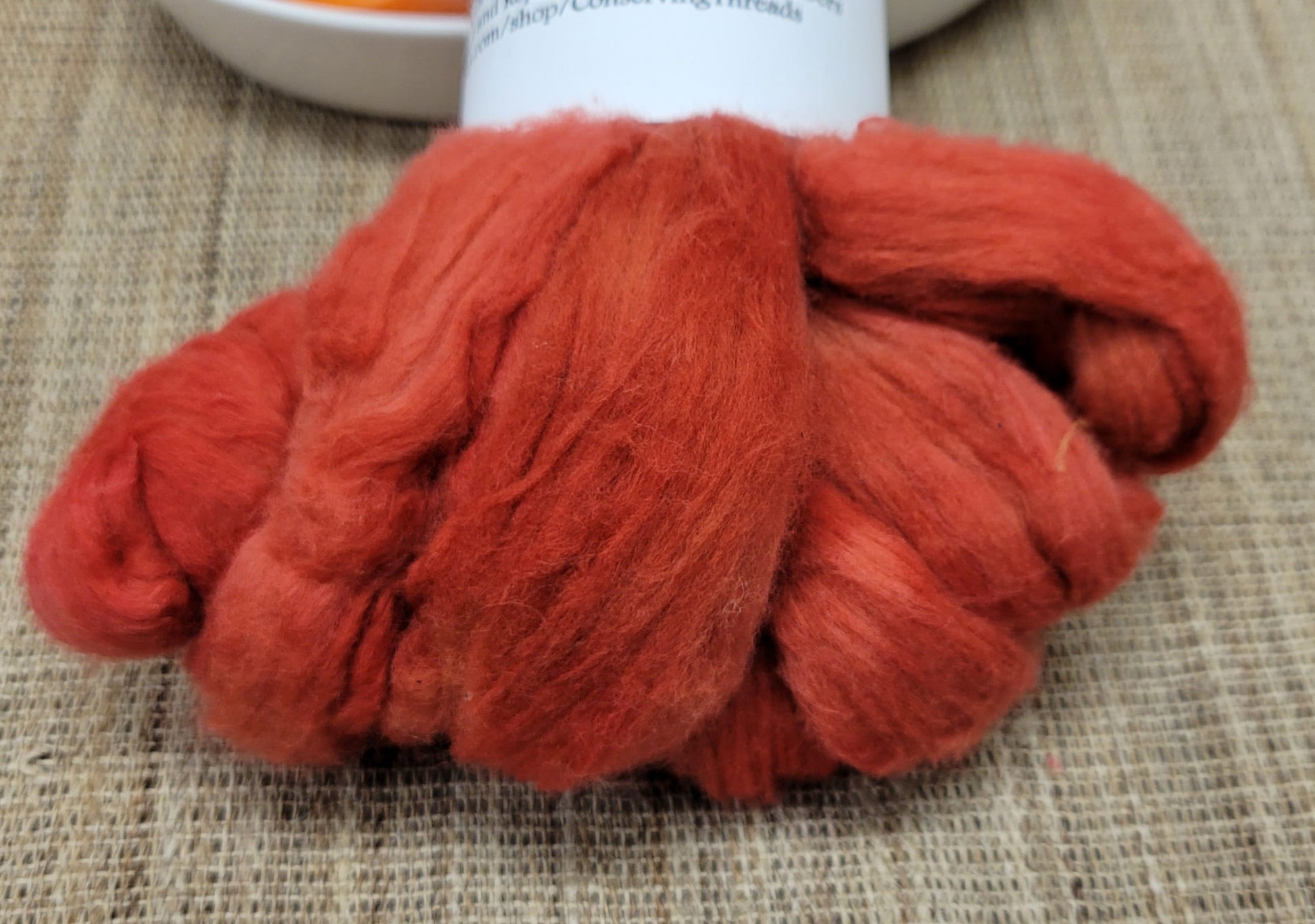 Cotton Sliver, 1/2 oz (0.5 ounce), Red Acala Cotton Sliver, Hand Dyed. Spin Cotton!!! Crafts and Fiber Arts