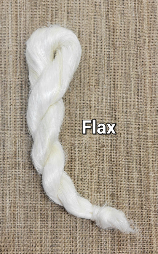 Flax Strick, Bleached Bast Fiber, Great for Spinning, Weaving, Fiber Crafts, Doll Making and Crafts. Approx. 2.5 oz Medium Coarseness