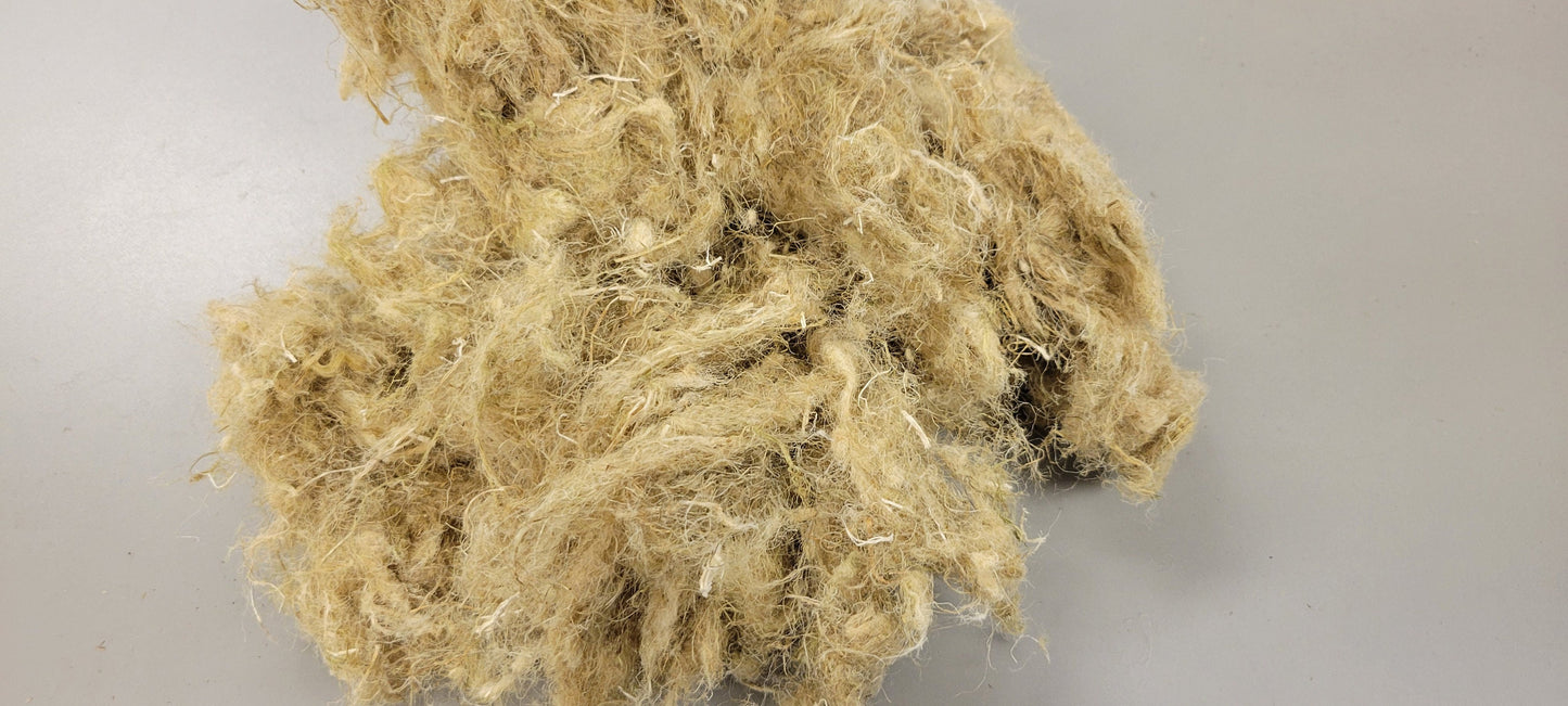 USA Hemp Fiber 2 (oz) ounce. Short Staple Not Carded. Great for Crafts, Paper Making, Fiber Arts! Perfect to use as a natural stuffing