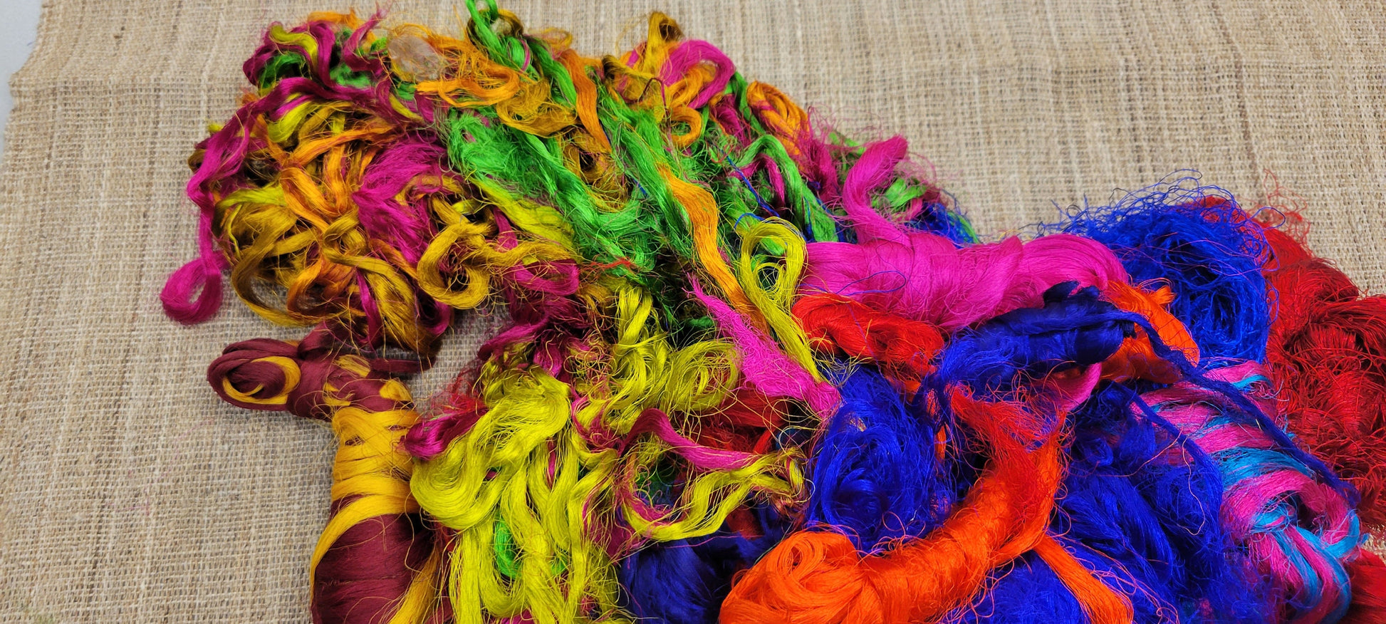 Reclaimed Silk Thread Bundle. 16 ounce (1 pound). Multi-Colored. 2nd Chance Fibers.